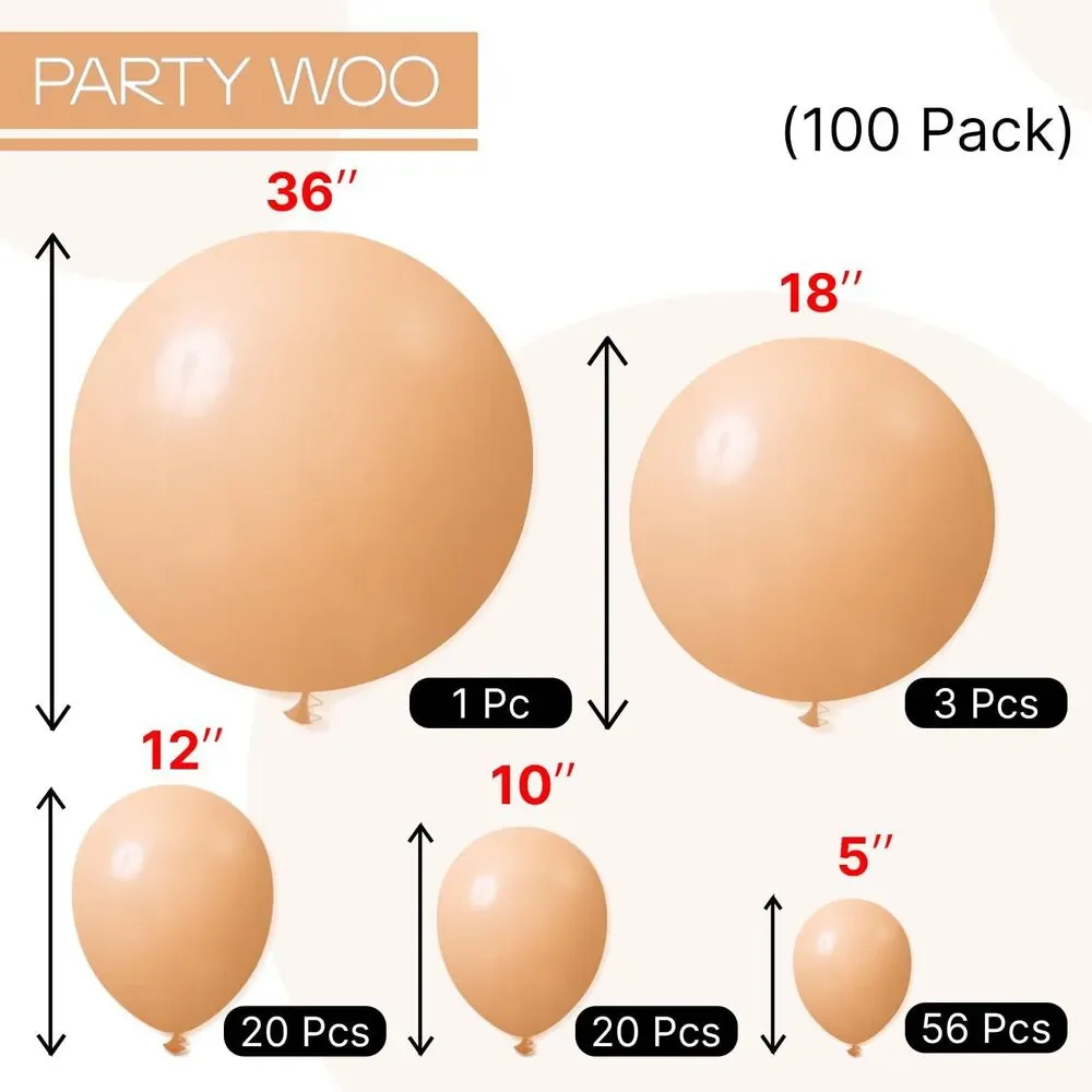 Nude Balloons 100pcs Asst Sizes: 36